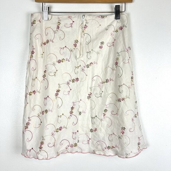 VTG Studio Y Embroidered Mini Skirt 5 / 6 Floral A-line Coquette Festival Y2k - Picture 2 of 8